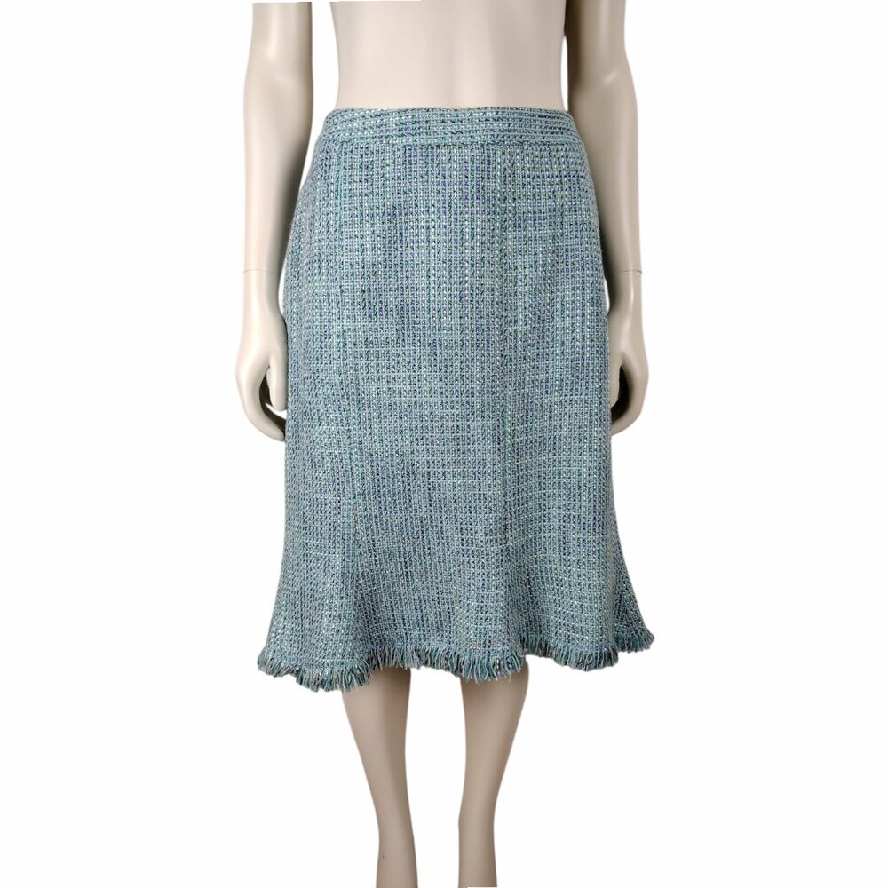 Lane Bryant Multicolored Tweed Fringe Hem Midi Trumpet Skirt Womens Plus Size 22